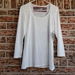 AMMA Design Long Sleeve Tee Large Ivory White